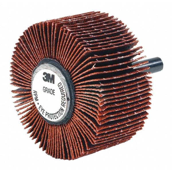 3M Mounted Flap Wheel, 1 in.W, Medium, 80 Grit 80757 Zoro