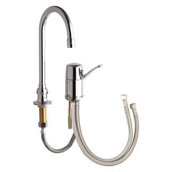 Chicago Faucet Manual, 6" Mount, Commercial 2 Hole Gooseneck Bathroom