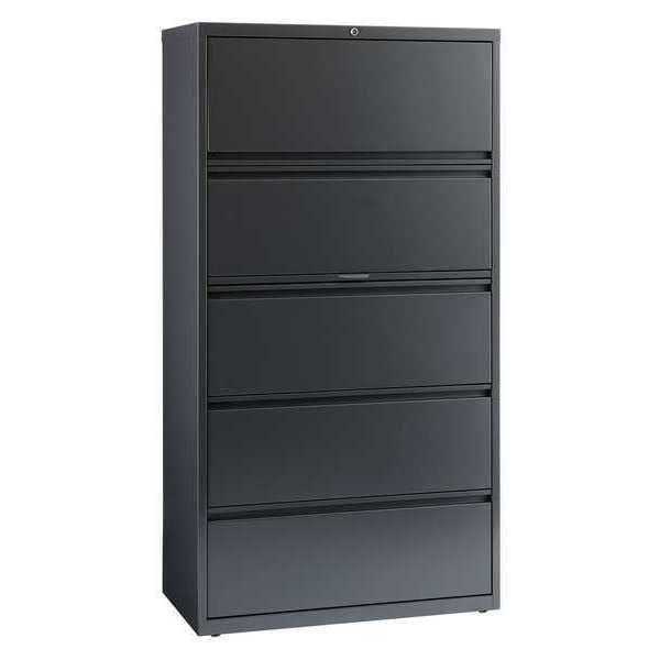 Hirsh 36" W 5 Drawer Lateral File Charcoal, Letter 17641 Zoro