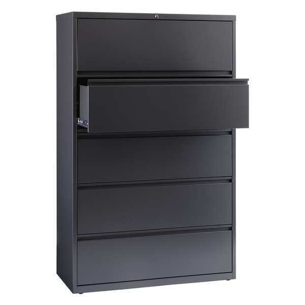 Hirsh 42 W 5 Drawer Lateral File Cabinet Charcoal Letter 17651