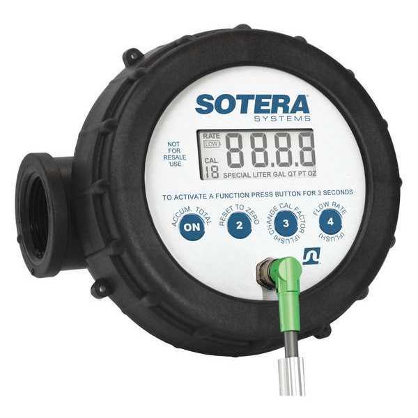 Sotera Flowmeter, 100 PSI, 20 GPM, 1 in., Digital 825P
