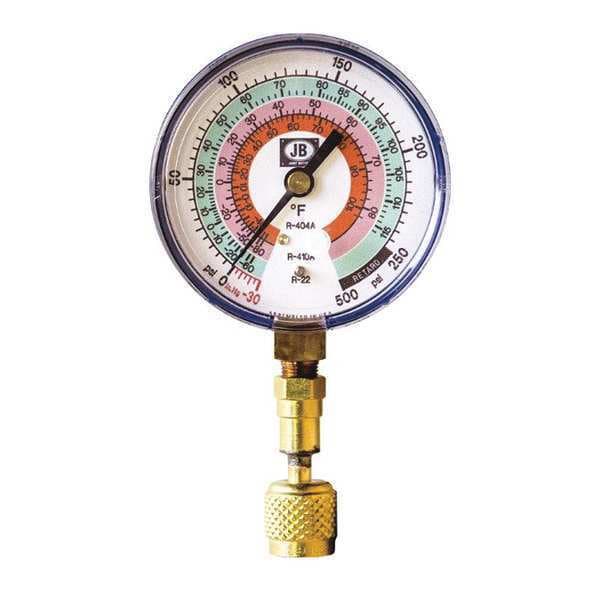 Jb Industries Test Gauge, Blue, For R-22, R-404A, R-410A QC-G820 | Zoro