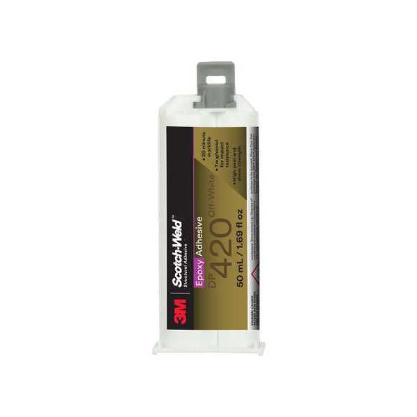 3M Epoxy Adhesive, DP420 Series, Off-White, 2:01 Mix Ratio, 2 hr Functional Cure, Dual-Cartridge DP420