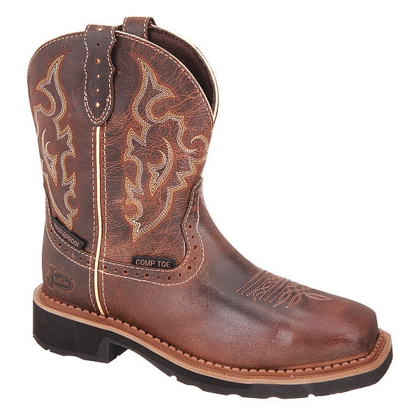 Justin Original Workboots Size 7 Women's Western Boot Composite Work