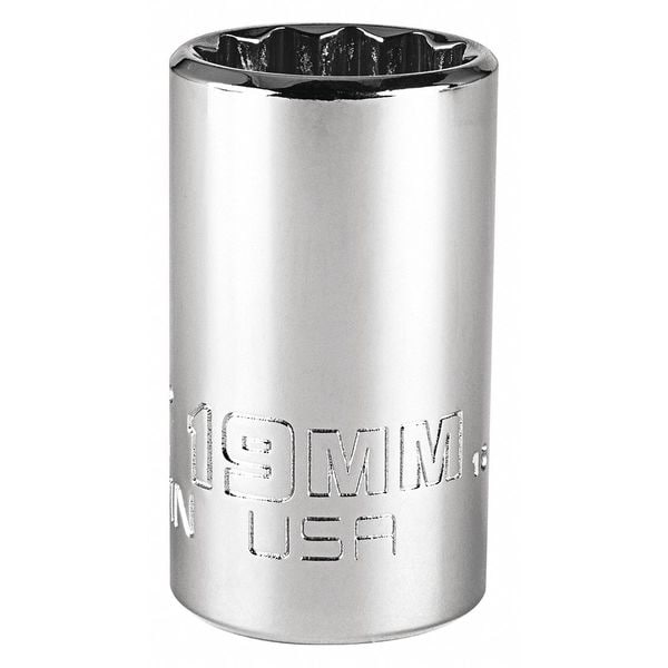3/8 in Drive, Socket, 1 25/32 in Long, Chrome