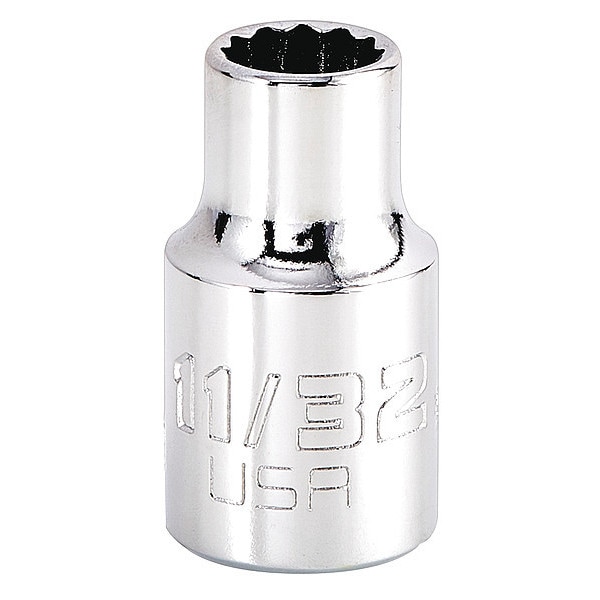 Proto 3/8 in Drive, 11/32" Triple Square SAE Socket, 12 Points J5211N