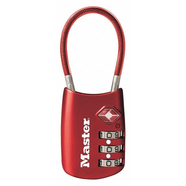 Master Lock Combination Padlock, Number of Dials 3 4688DRED Zoro