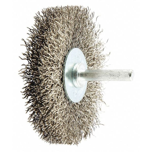 Zoro Select Wire Wheel Brush, Crimped, Stainless Steel 66252839048