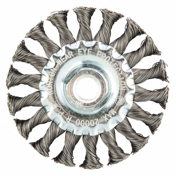 Norton 66252839052 2.20 Wire Wheel Brush, Knotted, Carbon Steel