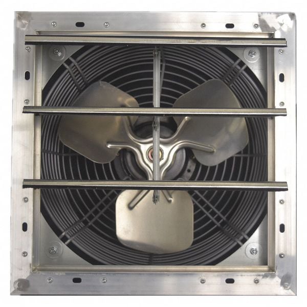 Dayton Shutter Mount Exhaust Fan, 12 in Blade Dia, 1/15 hp, 1