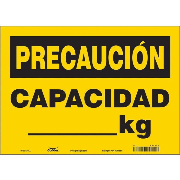 Condor 10 in Height, 14 in Width, Vinyl, Horizontal Rectangle, Spanish