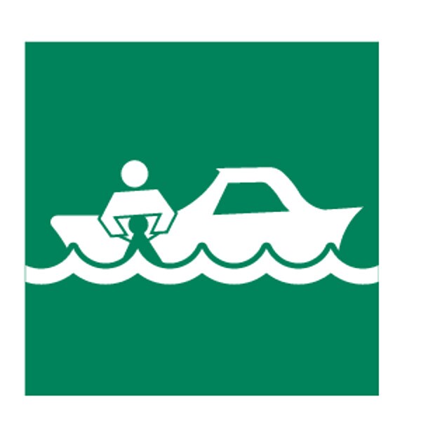 Condor (Rescue Boat Symbol), 6 in W x 6 in H, Square, Polycarbonate ...