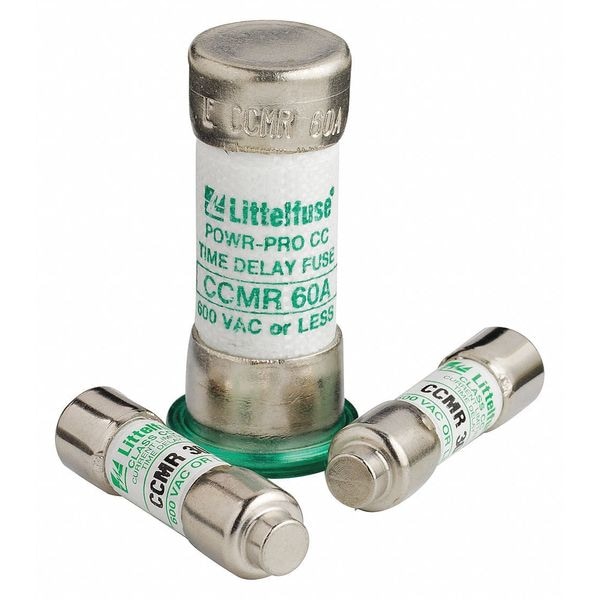 Littelfuse Fuse, Time Delay, 12A, CCMR Series, 600VAC, 500VDC, 1-1/2" L x 13/32" dia CCMR012