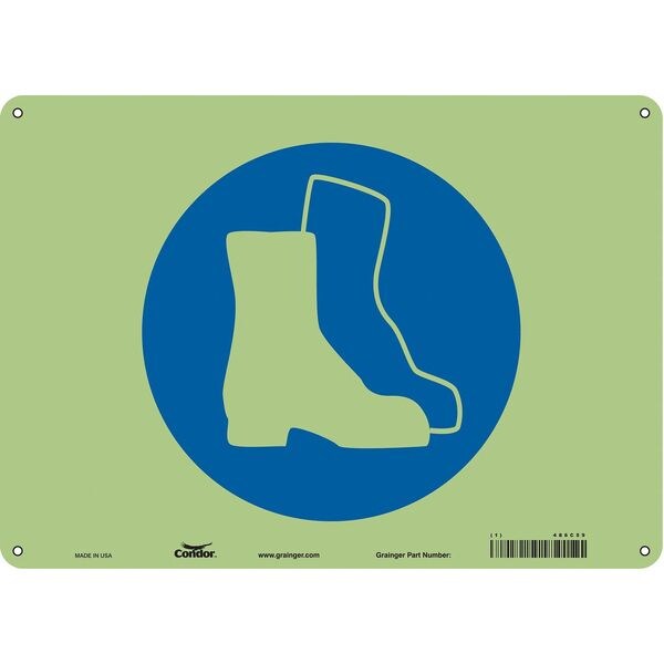 Condor Safety Sign, 10 in Height, 14 in Width, Polyethylene, Horizontal ...