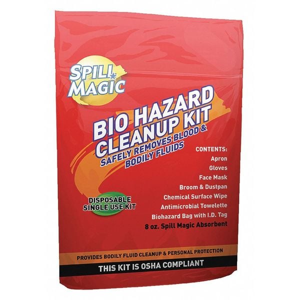 Spill Magic Blood Spill Clean Up Kit, Brown, 4" L SMBIOHAZARD Zoro