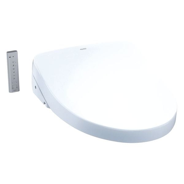 Toto Bidet Seat, With Cover, Plastic, Elongated, White SW304601 Zoro