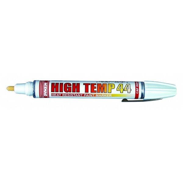 Dykem 44219 6.00 High Temperature Paint Marker, Medium Tip, White