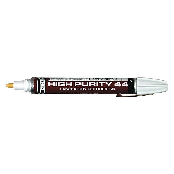 Dykem Permanent High Purity Paint Marker, Medium Tip, White Color Family, Ink 44729