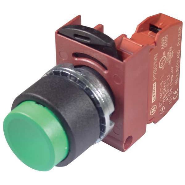 Abb Non-Illuminated Push Button, 22 mm, 1NC, Green P9M-PNVSN20N0 | Zoro