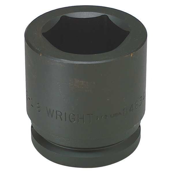 WRIGHT 1 1/2 in Impact Socket : 125 mm, 6 pt, Standard, black