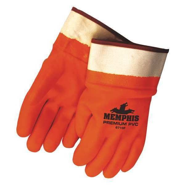 Mcr Safety 12" Chemical Resistant Gloves, PVC, L, 12PK 6710FS