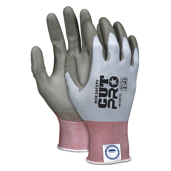 Mcr Safety Cut Resistant Coated Gloves, A2 Cut Level, Polyurethane, S, 1 PR 9672DT2S