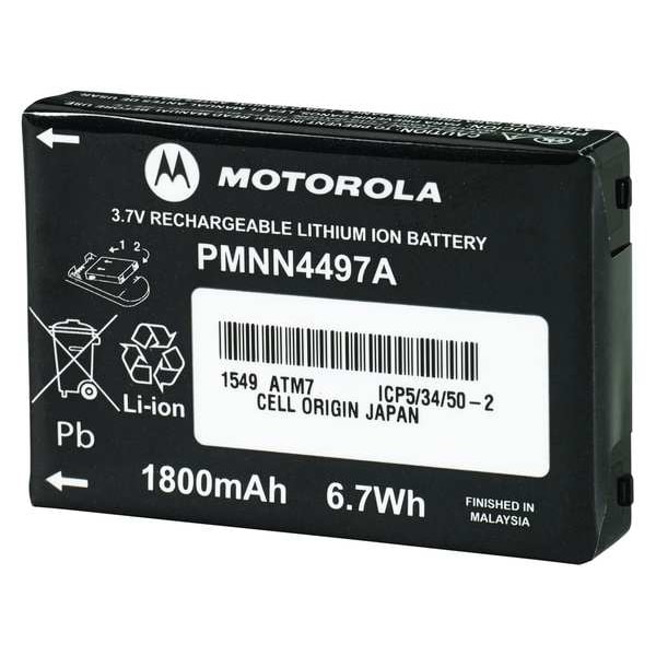 Motorola Rechargeable Battery, Lithium-ion, 1800mAh PMNN4497AR