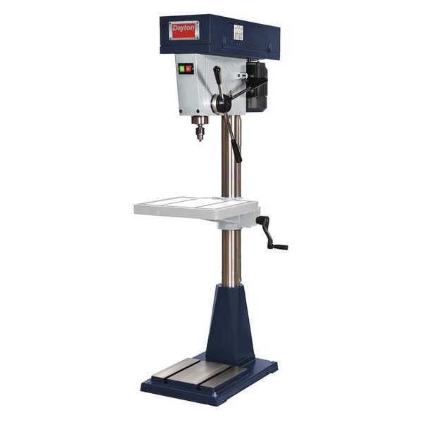 Dayton 49G986 3,038.72 Floor Drill Press, Belt, 20", 1 HP, 120/240V