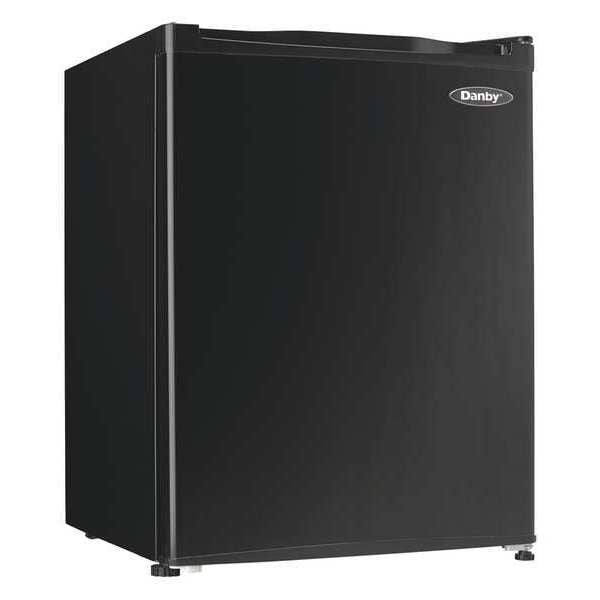 Danby Compact Refrigerator, Black, 175/8in D, 2.3 cu ft DAR022A1BDB Zoro