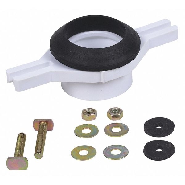 Oatey Urinal Flange Kit, PVC, White, Adjustable 43541 Zoro