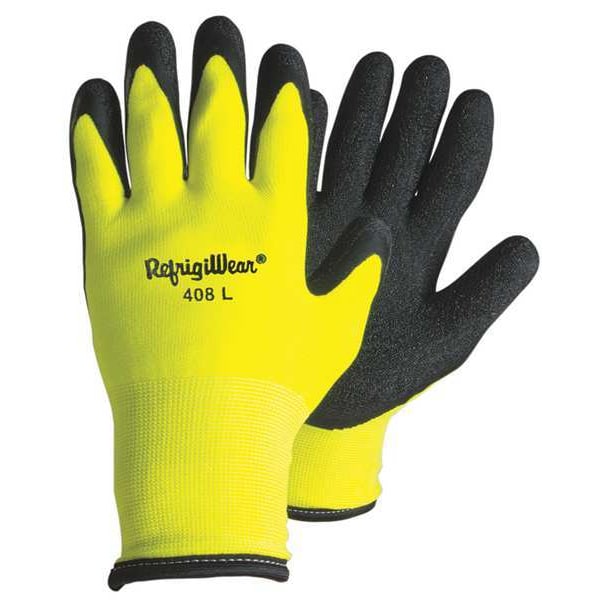 Refrigiwear Hi-Vis Cold Protection Gloves, Terry Lining, L 0408RHVLLAR