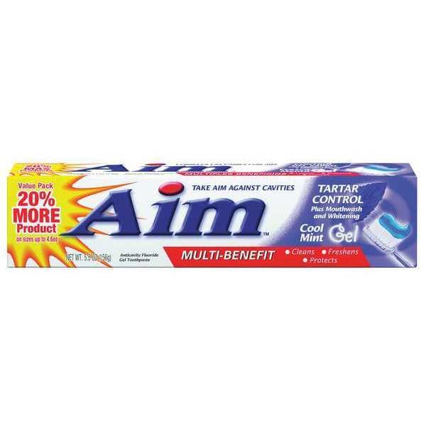 Aim Toothpaste, 5.5 oz., Mint, PK24 CB000645