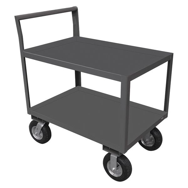Zoro Select Low-Profile Instrument Cart with Lipped Metal Shelves, Steel, 1,200 lb Load Capacity, 2 Shelves LIC-2436-2-ALU-95