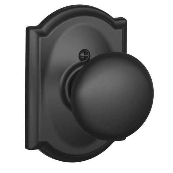 Schlage Matte Black Dummy Knob Lockset, Plymouth/Camelot F170 PLY 622
