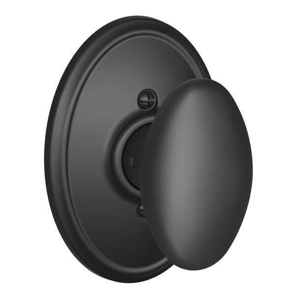 Schlage Matte Black Dummy Knob Lockset, Siena/Wakefield F170 SIE 622