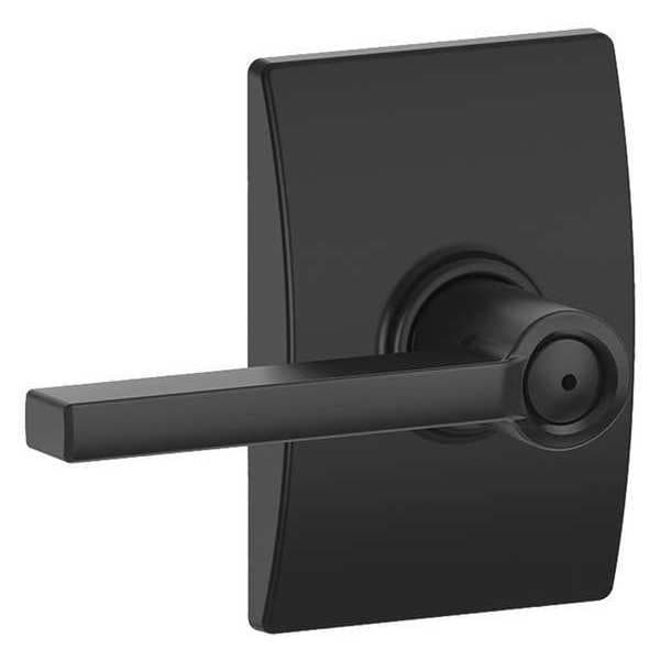 Schlage Matte Black Privacy Lever Lockset, Latitude/Century F40 LAT 622