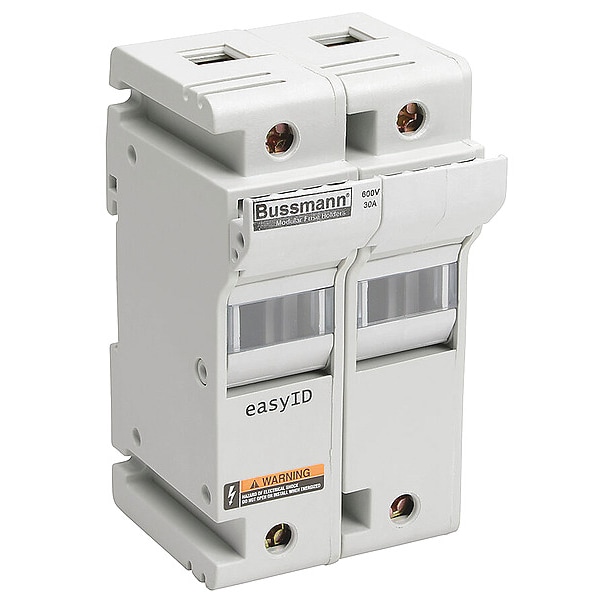 Eaton Bussmann Fuse Holder, 30A Amp Range, 600V AC/DC Volt Rating, 2 Poles, Box Lug, Class J