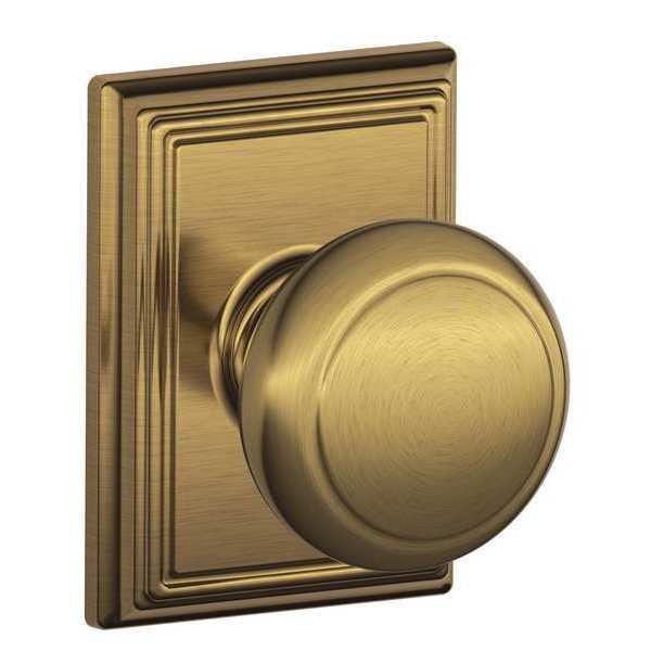 Schlage Antique Brass Passage Knob Lockset, Andover/Addison F10 AND 609