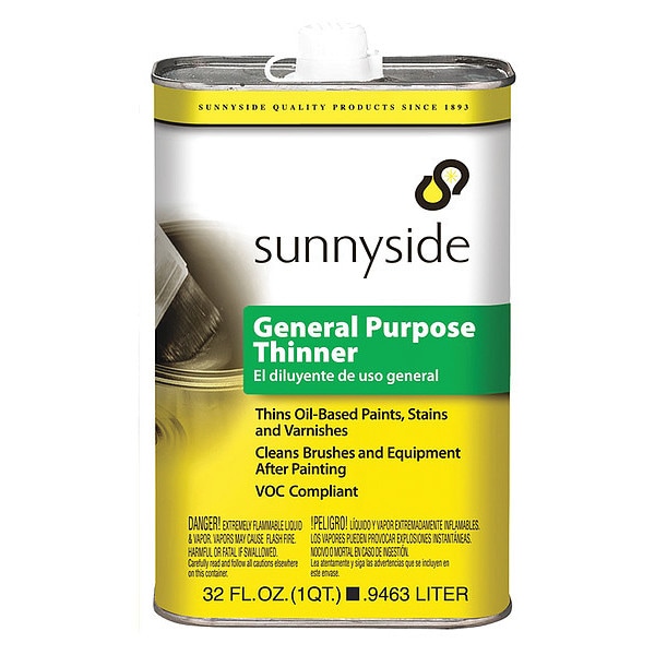 Sunnyside Paint Thinner, 1/4 gal., Solvent Base 47632 Zoro