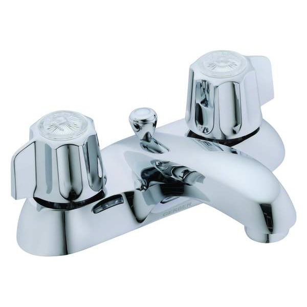 Gerber Manual 4" Mount, 3 Hole Low Arc Bathroom Faucet, Chrome plated