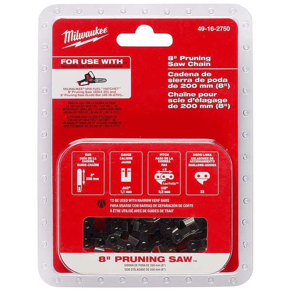 Milwaukee Tool 8 in. Replacement Chain for M18 HATCHET Pruning Saw 49162750 Zoro