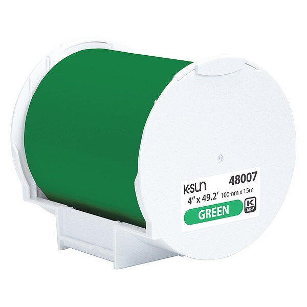 K-Sun Label Tape, Green, Labels/Roll: Continuous 48007
