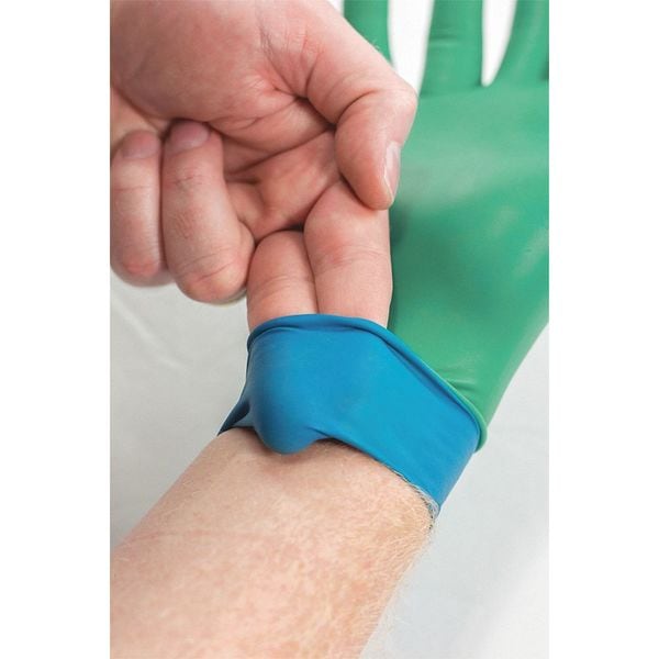 Ansell Chemical Resistant Disposable Cleanroom Gloves, Nitrile, Powder Free Teal, Blue, 2XL, 500 PK 93-360