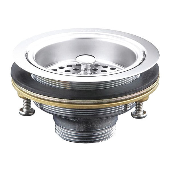 Kohler Sink Drain, 4 1/2 in Dia, Brass K8799CP Zoro