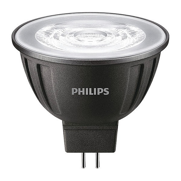 Signify LED Lamp, 35 deg. Angle, 3000K Color Temp. 7MR16/LED/830/F35/DIM 12V 10/1FB