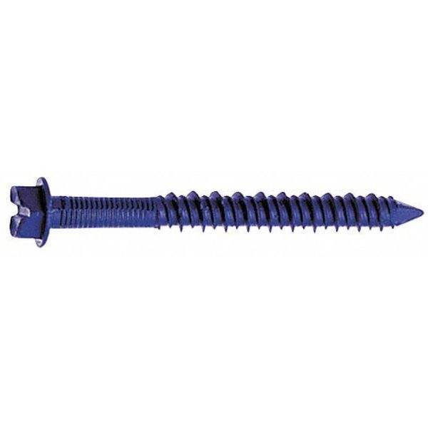 Tapcon Tapcon Masonry Screw, 1/4" Dia., Hex, 2 1/4 in L, Steel Blue Climaseal, 100 PK 3157407