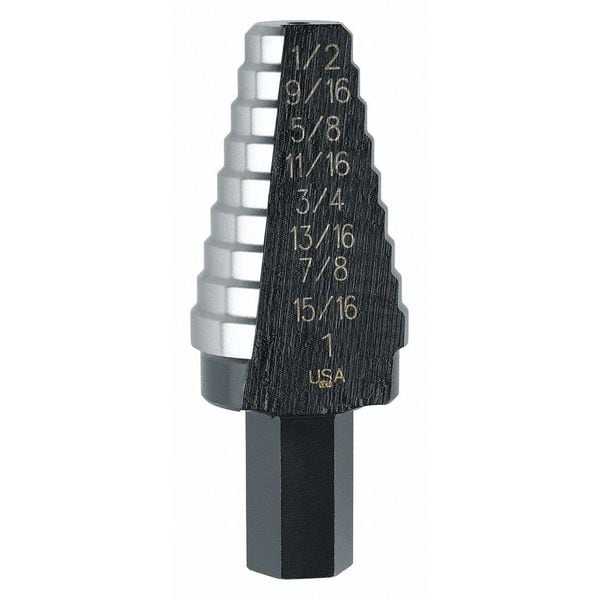 IRWIN UNIBIT HSS Step Drill Bit 8 Sizes, 9/161" (UNIBIT 20) Zoro