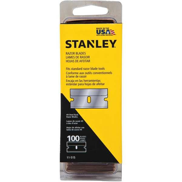 Stanley 1-1/2 in. x 11/16 in. x 0.015625 in. Steel Razor Blade (100-Pack) 11-515