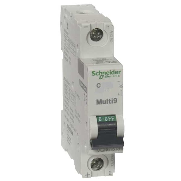 Schneider Electric Miniature Circuit Breaker, 15A, Not Rated, 1 Pole, DIN Rail Mounting Style, C60H-DC Series MGN61510