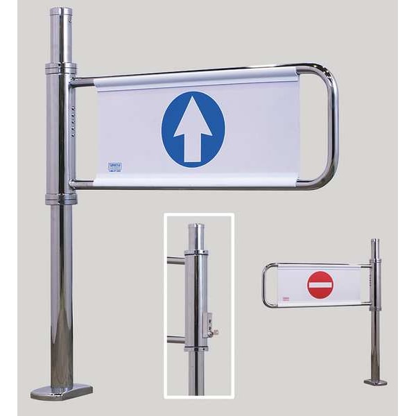 Turnstile Entrance R.Hand Gate, Mechanical Lockable, Brushed, 1-Way 2050 Series